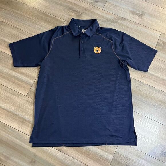Under Armour Auburn Navy Athletic Polo Shirt Men Large Bin E-6‎ - Picture 1 of 6